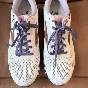 Brooks Women's Ghost Running Shoes - Light Blue, Navy, and Pink